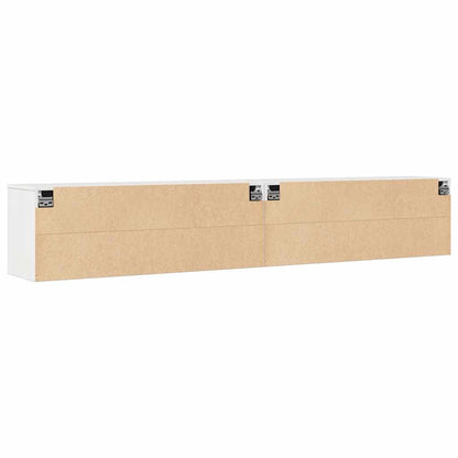 Wall Cabinets 2 pcs White 100x30x35 cm Solid Wood Pine