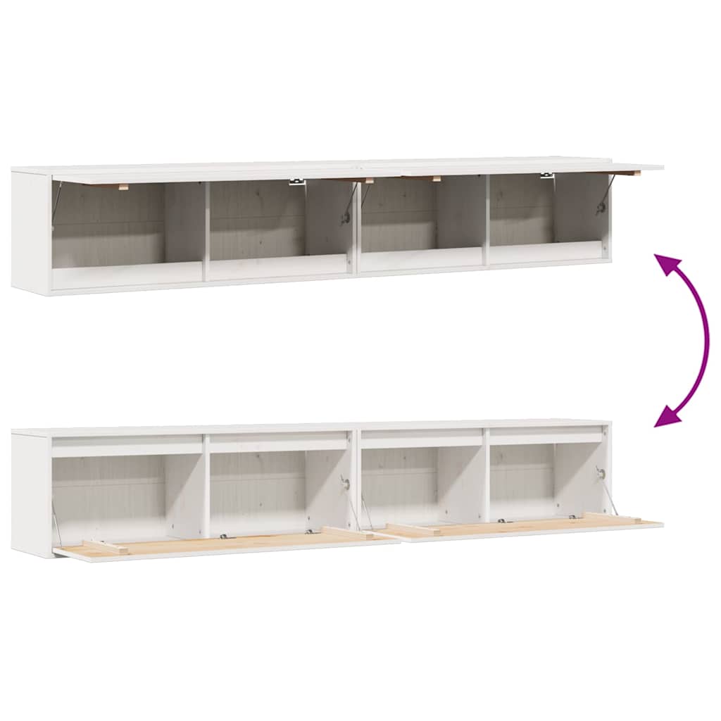Wall Cabinets 2 pcs White 100x30x35 cm Solid Wood Pine