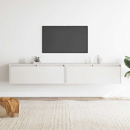 Wall Cabinets 2 pcs White 100x30x35 cm Solid Wood Pine