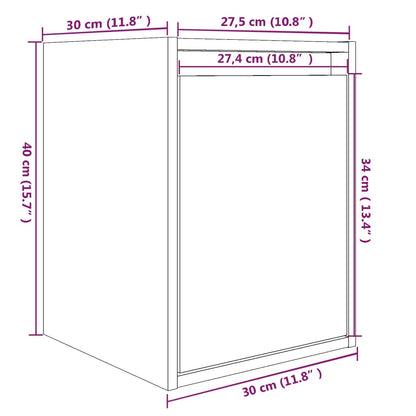 Wall Cabinets 2 pcs Honey Brown 30x30x40 cm Solid Wood Pine