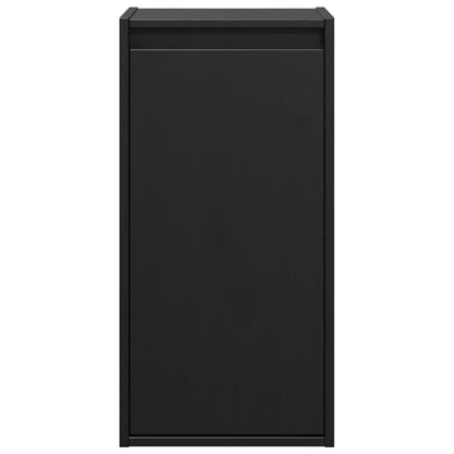 Wall Cabinets 2 pcs Black 30x30x60 cm Solid Wood Pine