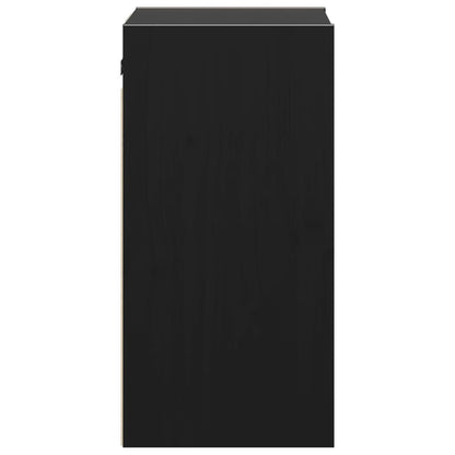 Wall Cabinets 2 pcs Black 30x30x60 cm Solid Wood Pine