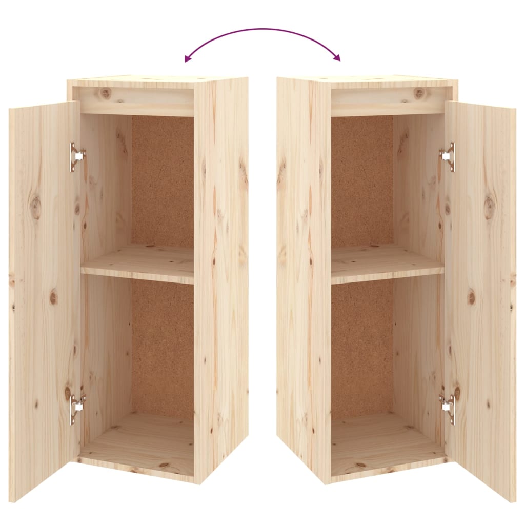 Wall Cabinets 2 pcs 30x30x80 cm Solid Wood Pine