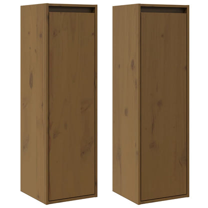 Wall Cabinets 2 pcs Honey Brown 30x30x100 cm Solid Pinewood