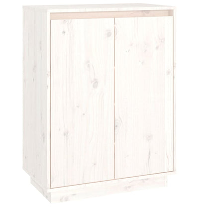 Shoe Cabinet White 60x35x80 cm Solid Wood Pine