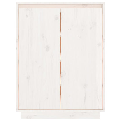 Shoe Cabinet White 60x35x80 cm Solid Wood Pine