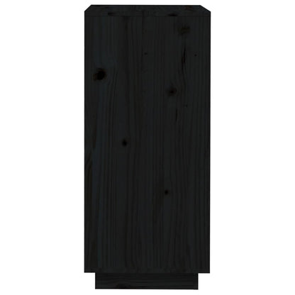 Shoe Cabinet Black 35x35x80 cm Solid Wood Pine