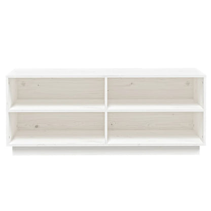 Shoe Cabinet White 110x34x45 cm Solid Wood Pine