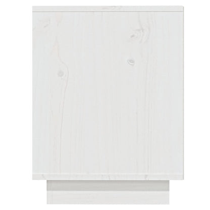 Shoe Cabinet White 110x34x45 cm Solid Wood Pine