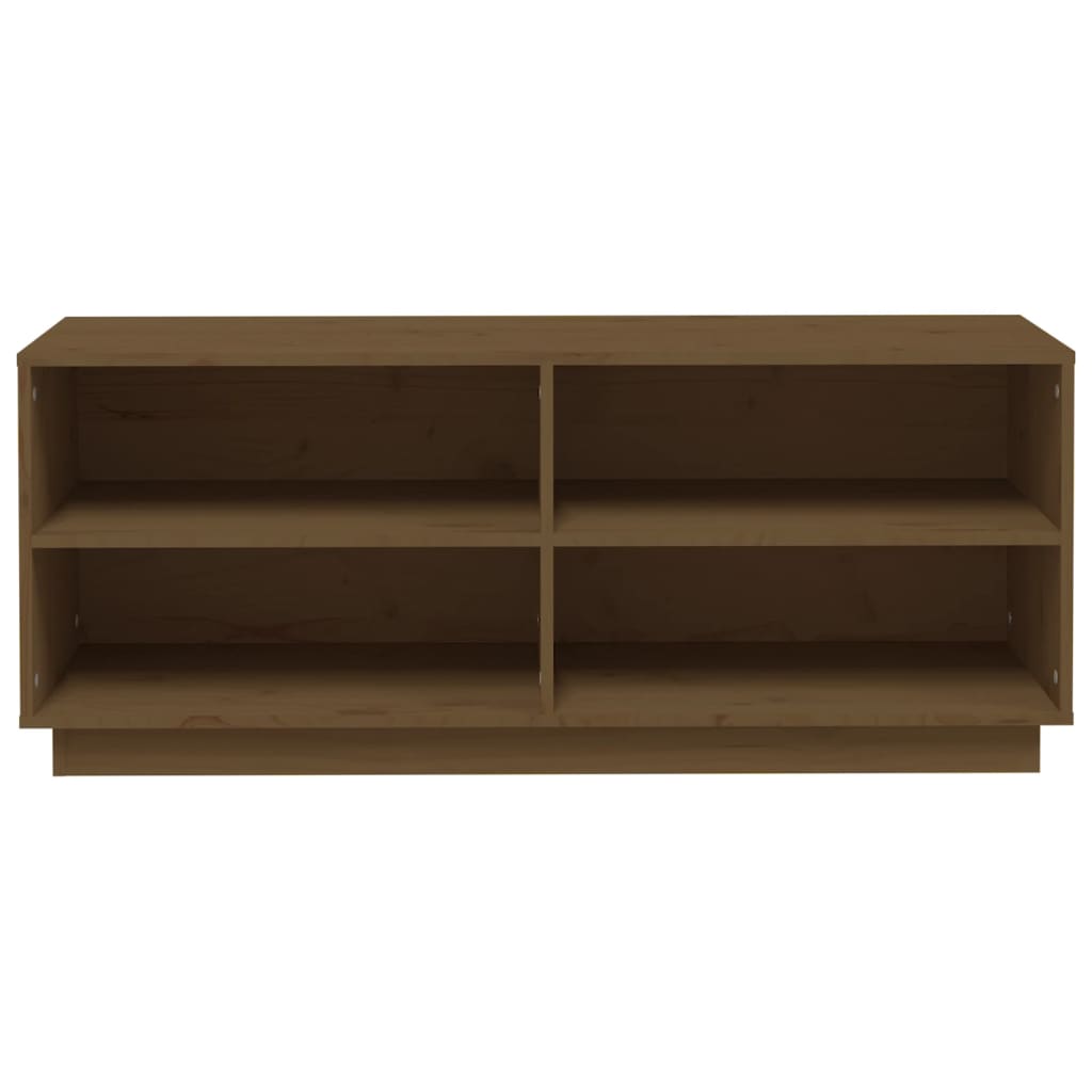 Shoe Cabinet Honey Brown 110x34x45 cm Solid Wood Pine
