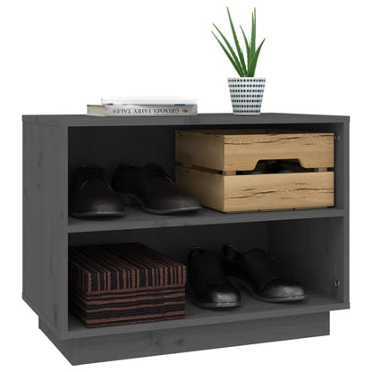 Shoe Cabinet Grey 60x34x45 cm Solid Wood Pine