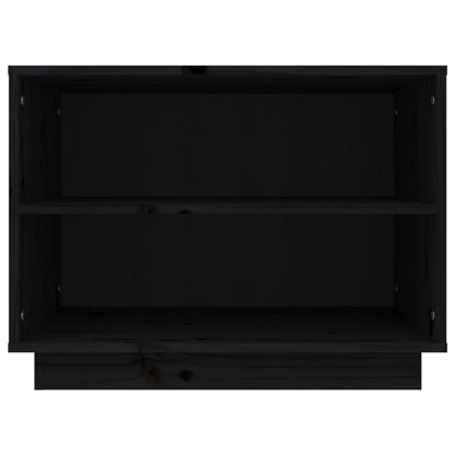 Shoe Cabinet Black 60x34x45 cm Solid Wood Pine