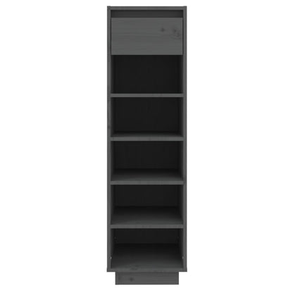 Shoe Cabinet Grey 30x34x105 cm Solid Wood Pine