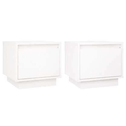 Bedside Cabinets 2 pcs White 35x34x32 cm Solid Wood Pine