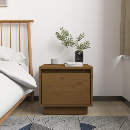 Bedside Cabinet Honey Brown 35x34x32 cm Solid Wood Pine