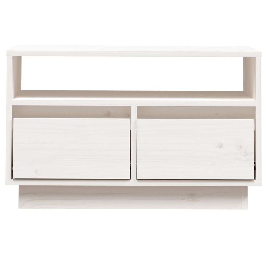 TV Cabinet White 60x35x37 cm Solid Wood Pine