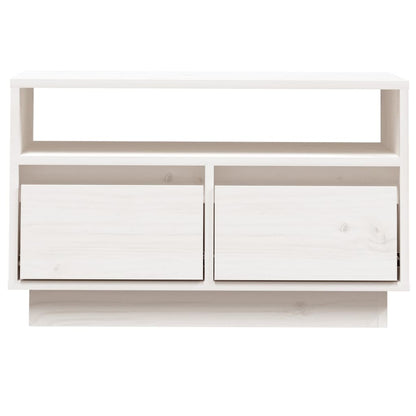 TV Cabinet White 60x35x37 cm Solid Wood Pine
