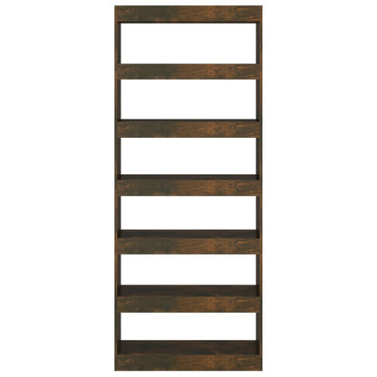 Book Cabinet/Room Divider Smoked Oak 80x30x198 cm Engineered Wood
