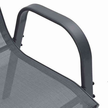 Stackable Garden Chairs 2 pcs Grey Textilene Fabric