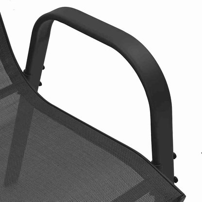Stackable Garden Chairs 4 pcs Black Textilene Fabric