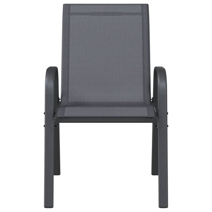 Stackable Garden Chairs 4 pcs Grey Textilene Fabric