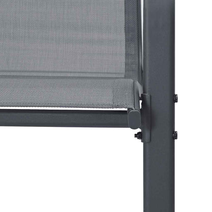Stackable Garden Chairs 4 pcs Grey Textilene Fabric