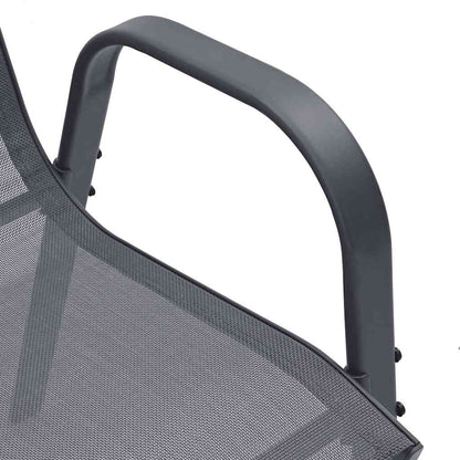 Stackable Garden Chairs 4 pcs Grey Textilene Fabric