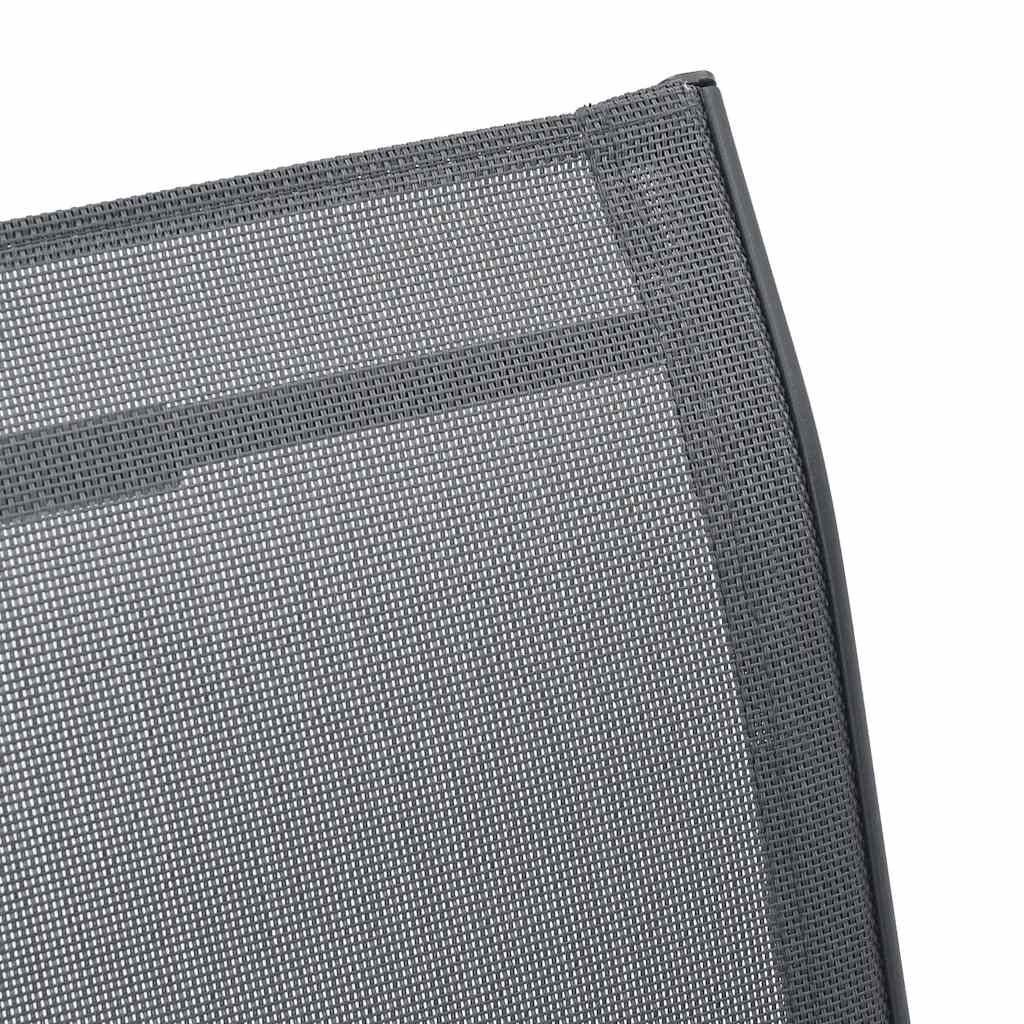 Stackable Garden Chairs 4 pcs Grey Textilene Fabric