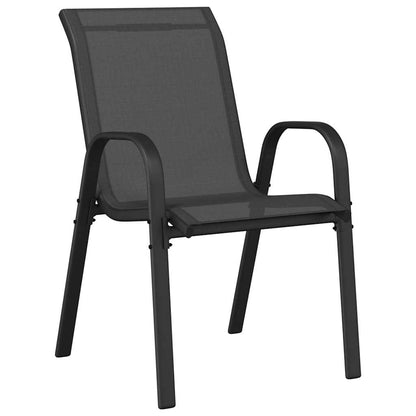 Stackable Garden Chairs 6 pcs Black Textilene Fabric