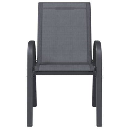 Stackable Garden Chairs 6 pcs Grey Textilene Fabric