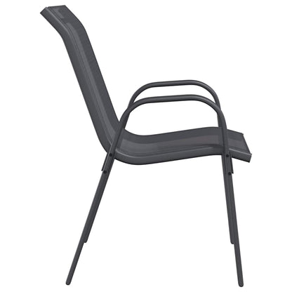 Stackable Garden Chairs 6 pcs Grey Textilene Fabric