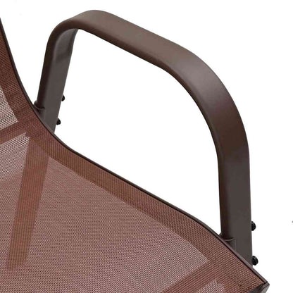 Stackable Garden Chairs 6 pcs Brown Textilene Fabric