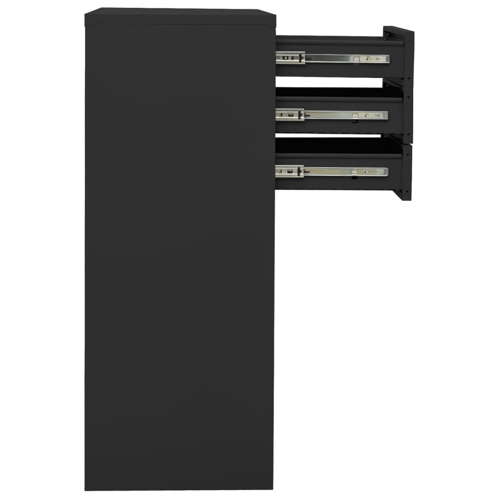 Office Cabinet with Planter Box Anthracite 90x40x125 cm Steel