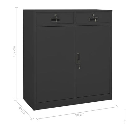 Office Cabinet with Planter Box Anthracite 90x40x125 cm Steel