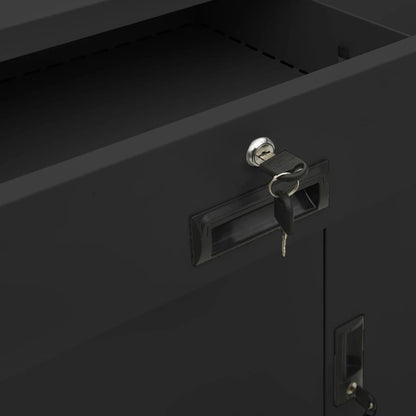 Office Cabinet with Planter Box Anthracite 90x40x125 cm Steel