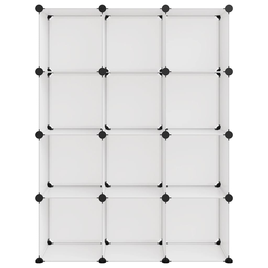 Storage Cube Organiser with 12 Cubes Transparent PP