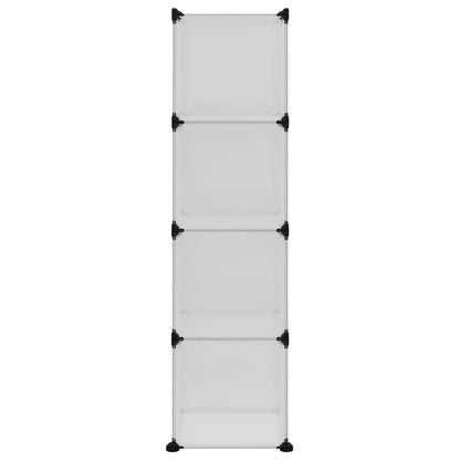Storage Cube Organiser with 12 Cubes and Doors Transparent PP