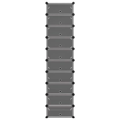 Shoe Rack Black 44x32x174 cm PP