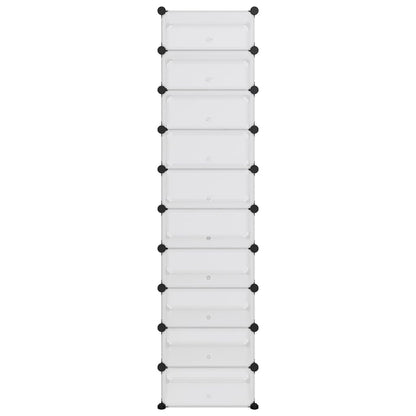Shoe Rack Transparent 44x32x174 cm PP