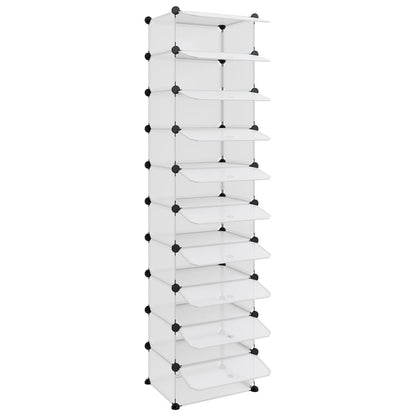 Shoe Rack Transparent 44x32x174 cm PP