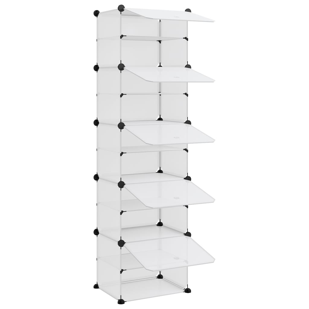 Shoe Rack Transparent 44x31.5x153.5 cm PP
