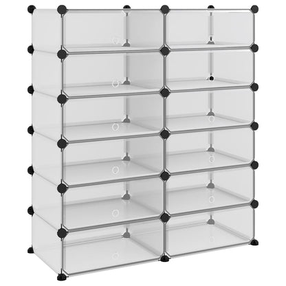Shoe Rack Transparent 94.5x36.5x106 cm PP
