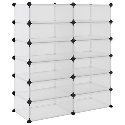 Shoe Rack Transparent 94.5x36.5x106 cm PP