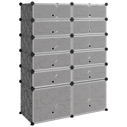 Shoe Rack Black 94x37x125 cm PP