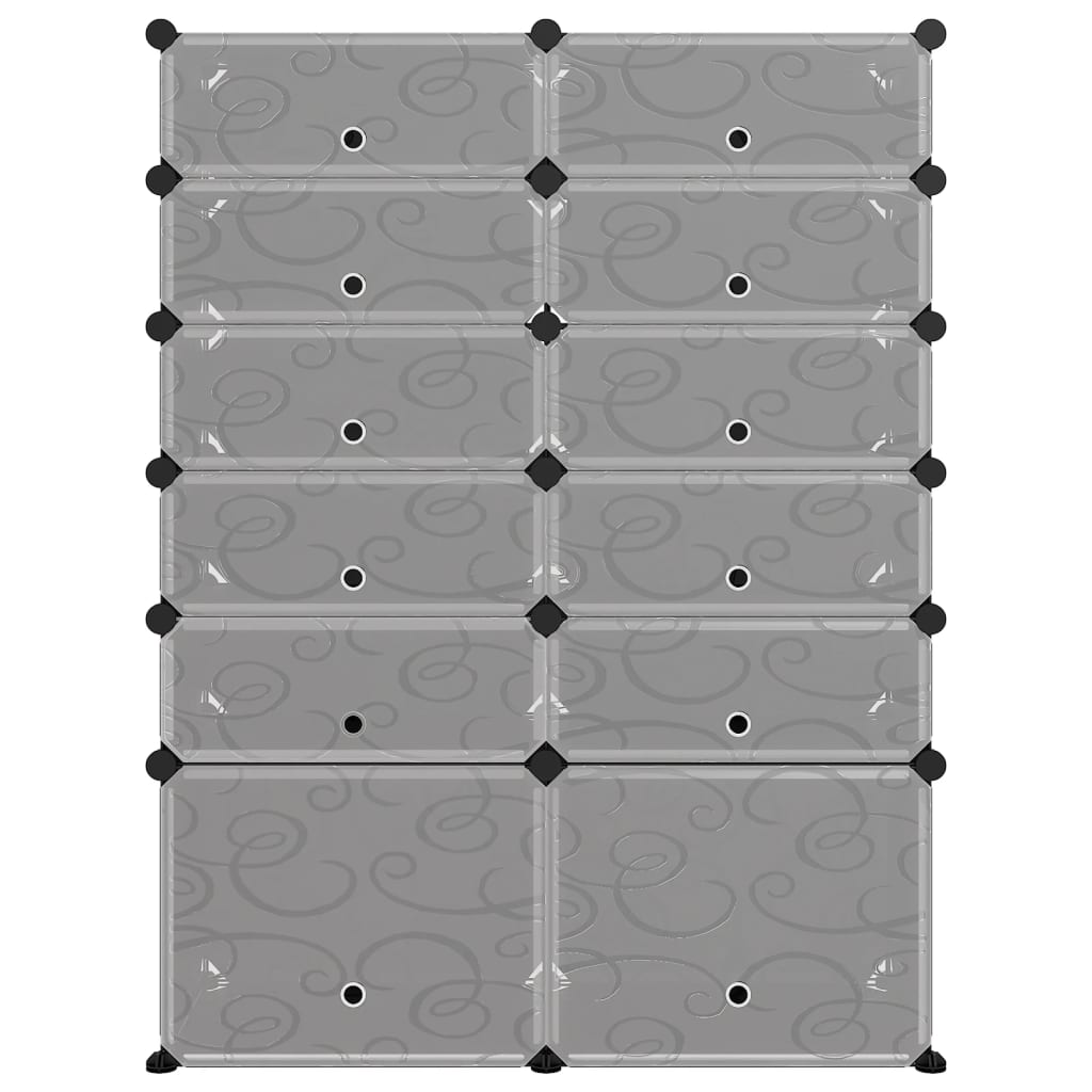 Shoe Rack Black 94x37x125 cm PP