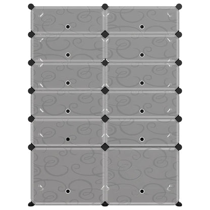 Shoe Rack Black 94x37x125 cm PP