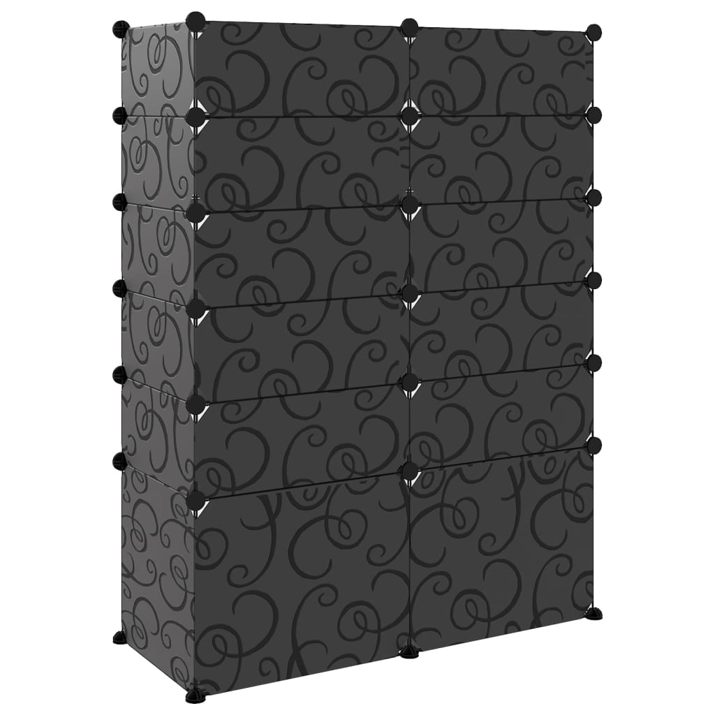 Shoe Rack Black 94x37x125 cm PP