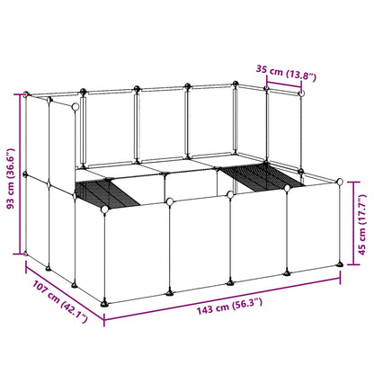 Small Animal Cage Black 143x107x93 cm PP and Steel