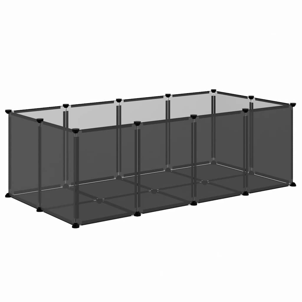 Small Animal Cage Black 144x74x46.5 cm PP and Steel
