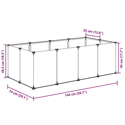 Small Animal Cage Transparent 144x74x46.5 cm PP and Steel